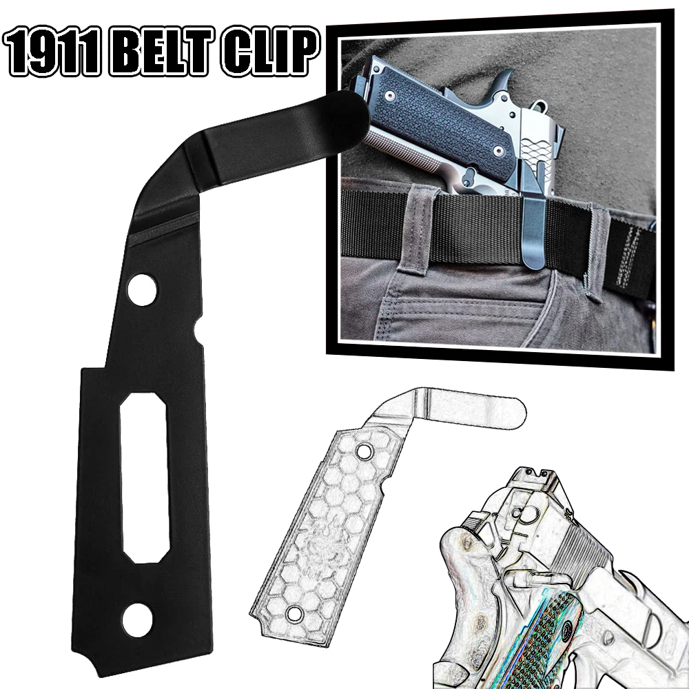 Clip de cinturón táctico para 1911, Clip de cinturón para pistola de transporte oculto delgado de perfil bajo y Clip de bolsillo para pistola (lado derecho) Fácil instalación