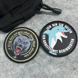 Parche moral táctico lobo velcro para uniforme militar