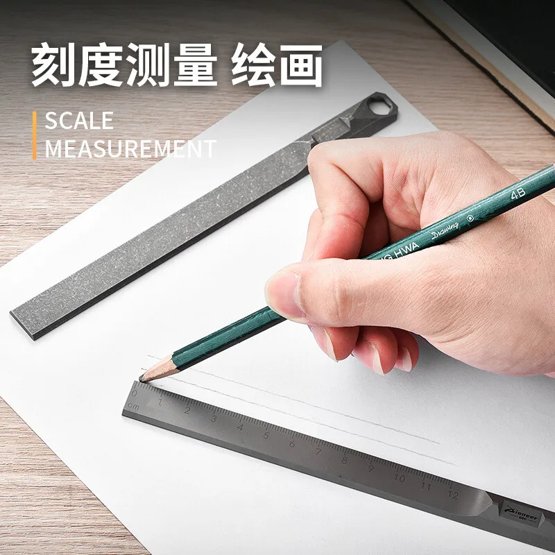 Regla de aleación de titanio, herramienta de Metal para exteriores, regla dura, barra de palanca colgante para cintura, palanca - imagen 4