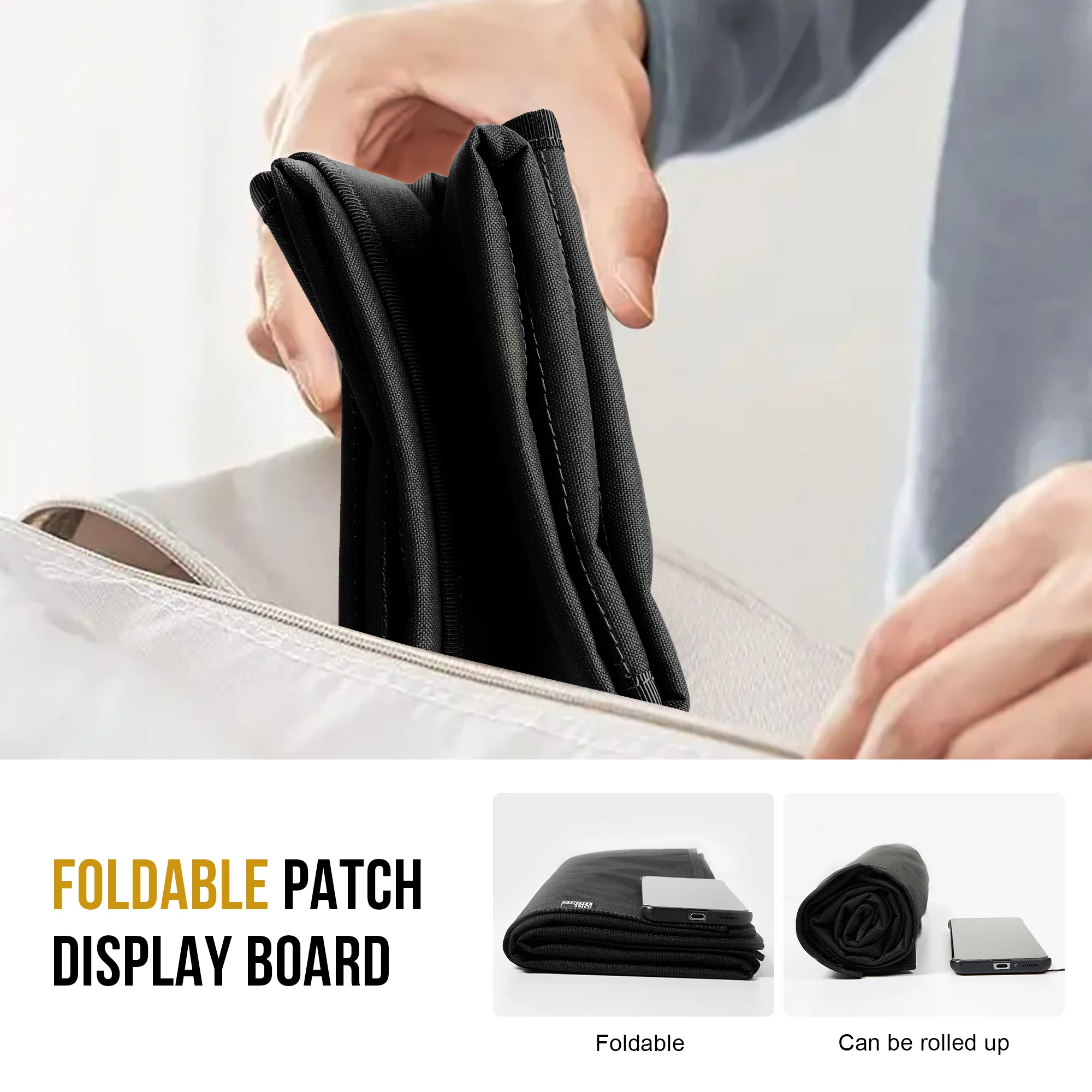 ONETIGRIS-tablero de exhibición de parches tácticos, soporte plegable, alfombrilla militar, parches de identificación, almohadilla de pasta de insignias DIY, organizador de herramientas - imagen 3