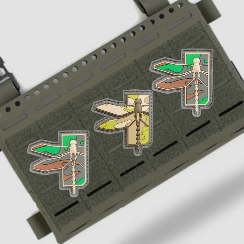 Pegatinas tácticas de camuflaje de PVC para mochila, insignia de moral de Dragonfly steateic, Camuflaje MC, emblema de gancho y bucle, todo terreno