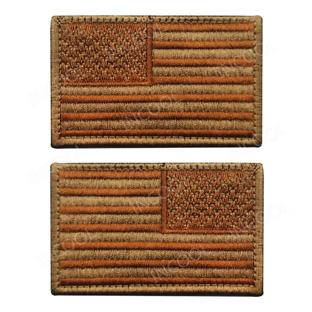 Parche de bandera estadounidense de Estados Unidos de Estados Unidos, parches tácticos regulares e inversos para chaquetas de uniforme, insignias de brazalete - imagen 3