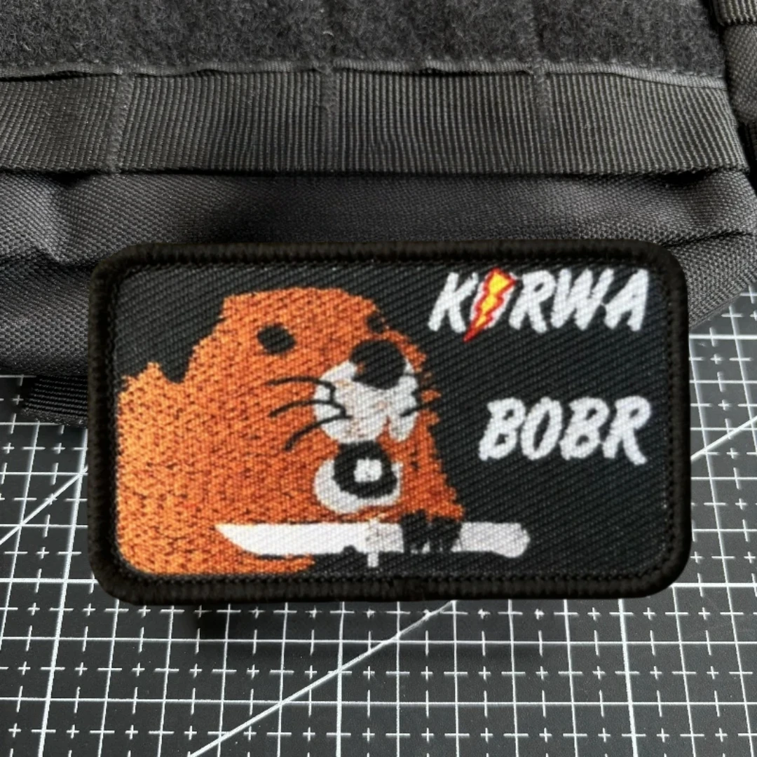 Insignia de moral divertida de castor, parche estampado, brazalete militar táctico, gancho y bucle, accesorios para mochila al aire libre, pegatinas - imagen 2