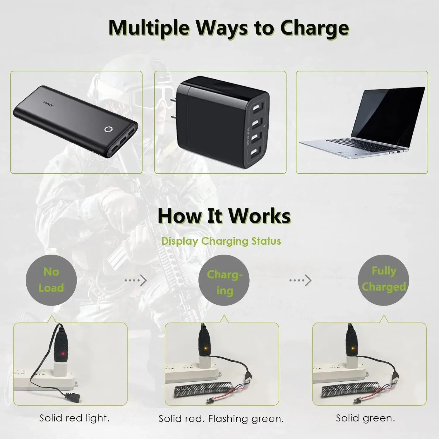 Batería Airsoft 11,1 V 2000mAh 30C SM-2P enchufe con cargador USB para baterías recargables Airsoft Gel Water Bead Blaster - imagen 5