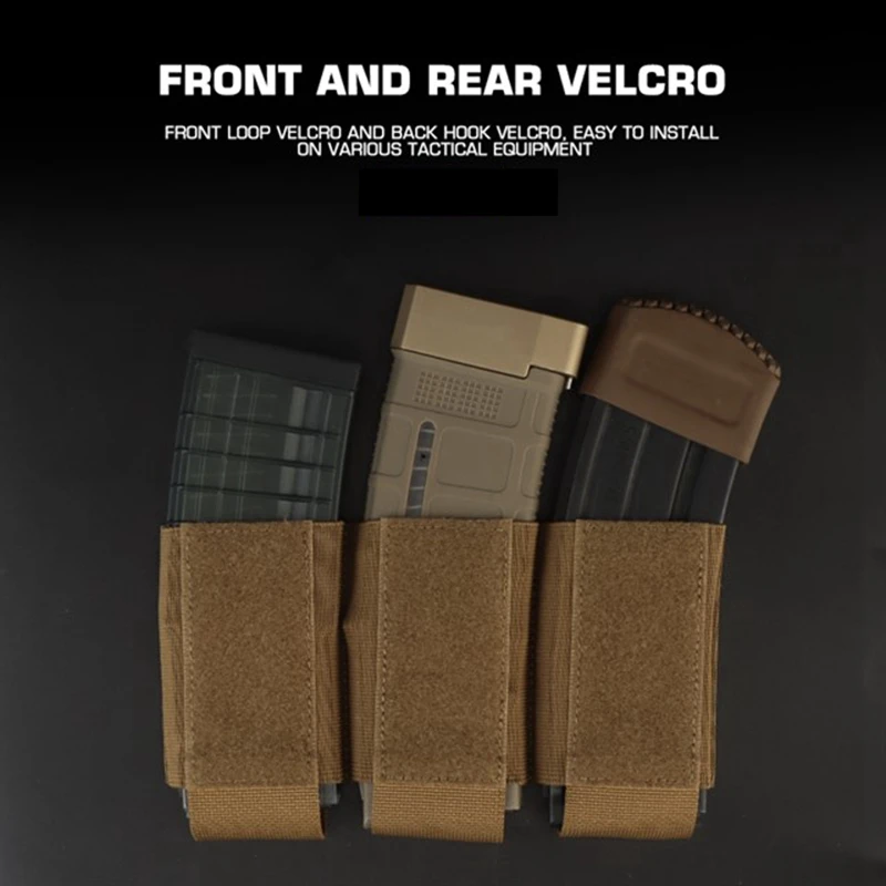 Bolsa Triple para revistas de caza 5,56 7,62, bolsa para revistas individual doble Triple para chaleco táctico AK47 AR15, funda para aparejo para disparar - imagen 3
