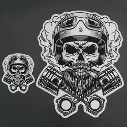 Parche bordado calavera motorista termoadhesivo planchar estilo punk