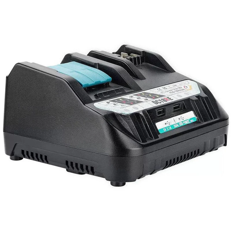 Cargador de batería de doble puerto DC18RE para Makita 14,4 V 10,8 V 12V 18V batería de iones de litio 3A cargador de batería de litio para herramientas eléctricas - imagen 2