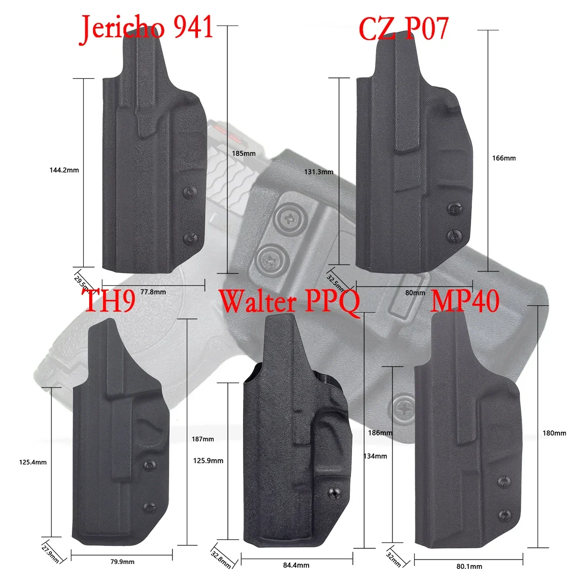Funda para pistola apta para G17 G19 G26 G43 G43X 1911 G2C P365 CZ P07 cinturilla interior oculta Clip para cinturón bolsa de una sola pila - imagen 3