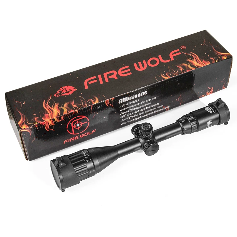 FIRE WOLF 3-9X40 AOL Mil Dot retícula iluminada mira telescópica compacta torretas bloqueables óptica táctica alcance de distancia - imagen 5