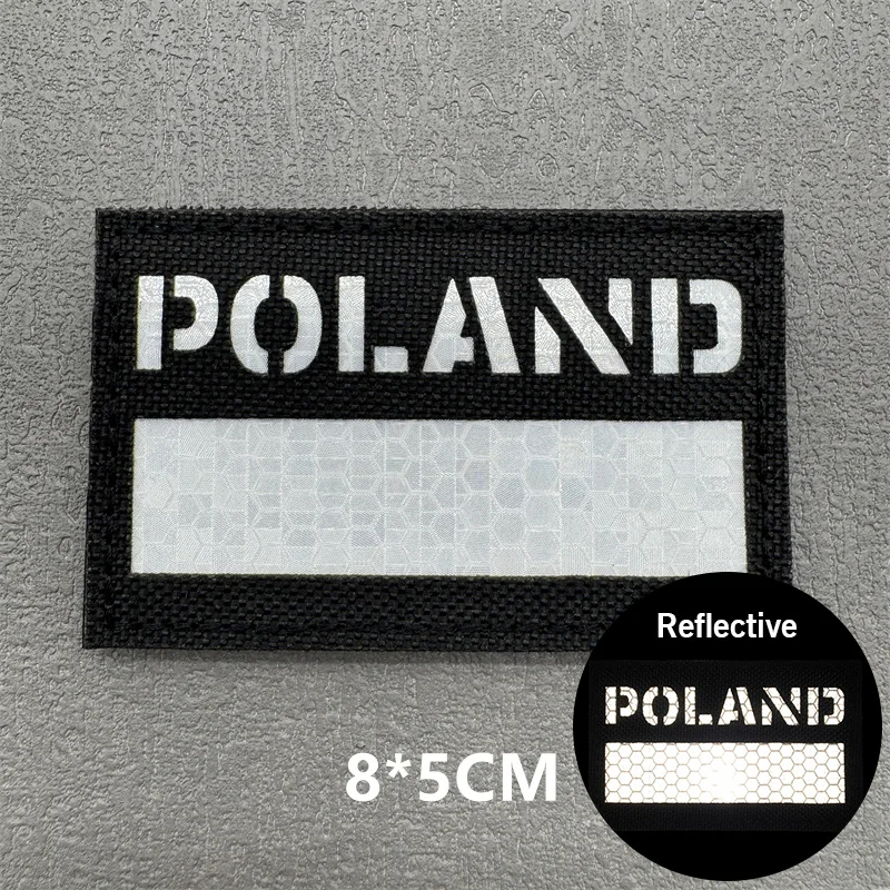 Parche táctico reflectante IR con bandera de Polonia, brazalete de tela, emblema de gancho y bucle del ejército, insignias de combate moral, 1 ud. - imagen 5
