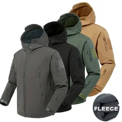 Chaqueta táctica de forro polar con capucha resistente al viento