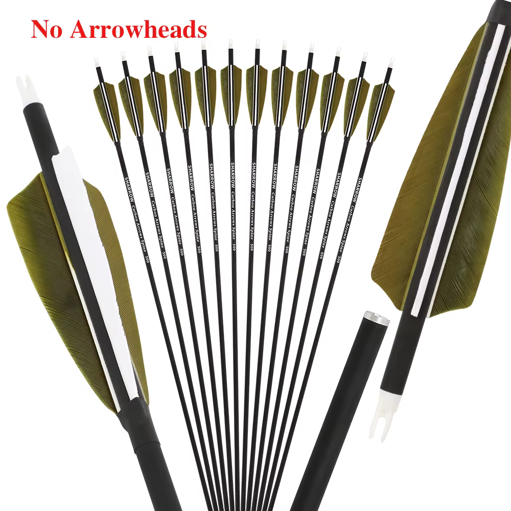 flechas carbono 500 columna 30 pulgadas pluma pavo caza
