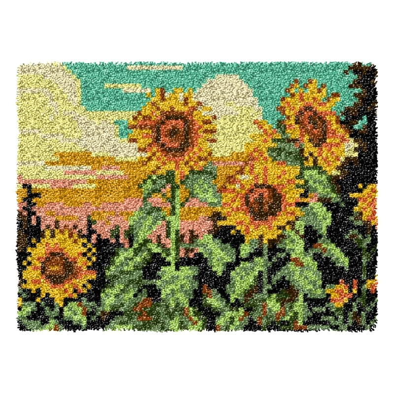 Paisaje Animal pestillo gancho almohada Smyrna paquete ganchos tejido bordado alfombra almohada bordado pestillo gancho Kits alfombra - imagen 5