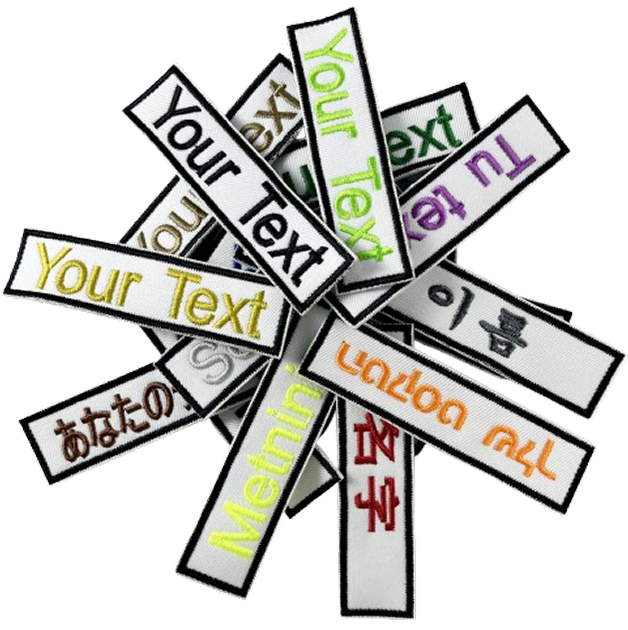 Parches personalizados personalizables, parches bordados con respaldo de hierro o gancho para ropa, gorros vaqueros, arnés, Color blanco - imagen 3