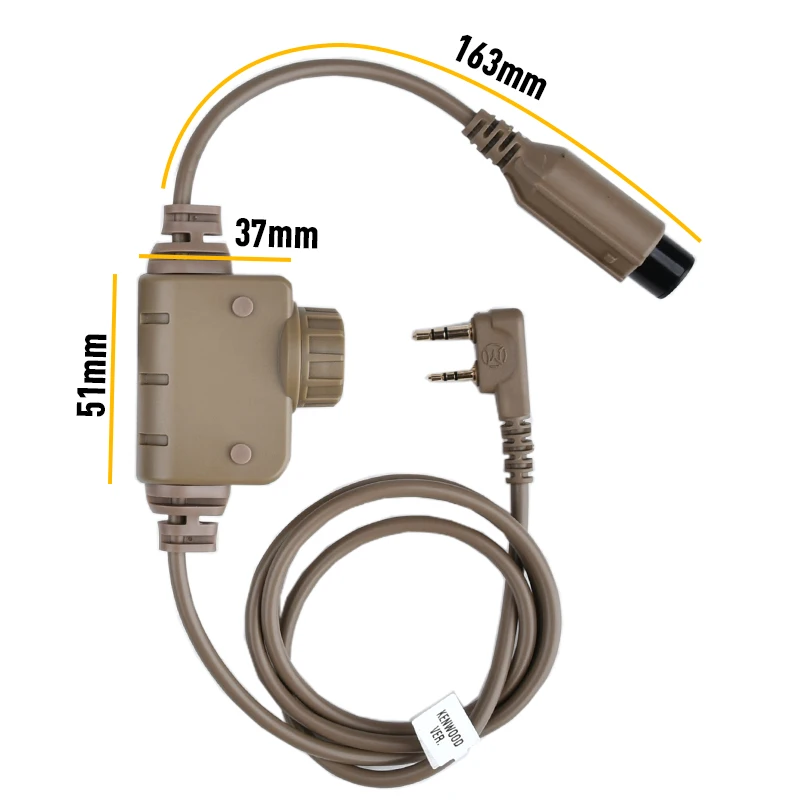 Táctico nuevo RAC PTT versión militar WADSN auriculares COMTA WST TAC-SKY auriculares de caza Baofeng Kenwood 7,0mm enchufe PTT - imagen 5