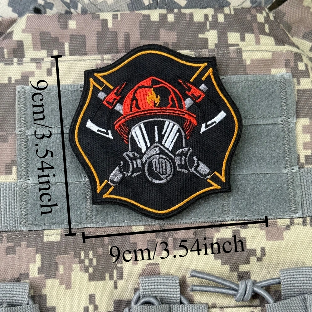 Parche táctico chevron bombero bordado con velcro para personalizar