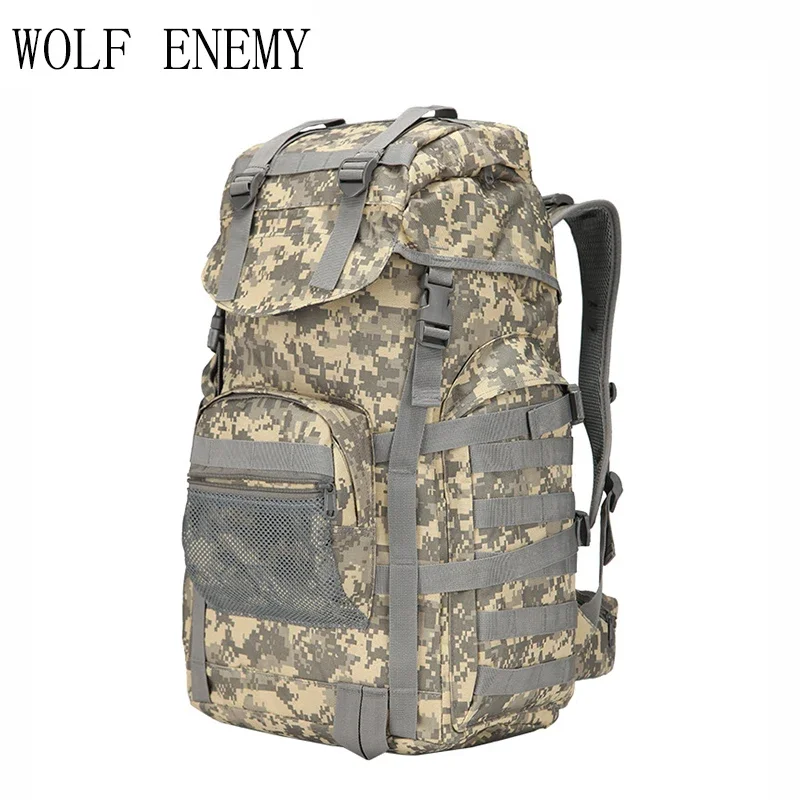 Mochila táctica para exteriores, bolsa de caza de 60L, mochila de viaje deportiva, Camping, senderismo, bolsa de camuflaje, mochila de asalto - imagen 4