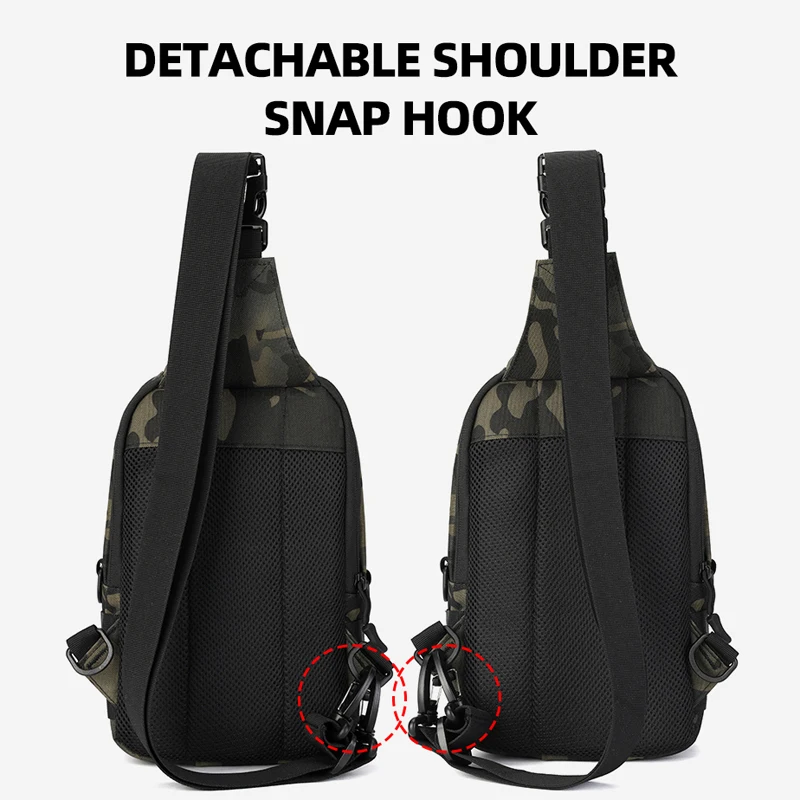 Bolsa de pecho de escalada táctica para hombre, deportes al aire libre, Camping, senderismo, ciclismo, mochila Molle con gancho y bucle, bolso de hombro tipo bandolera de viaje - imagen 5