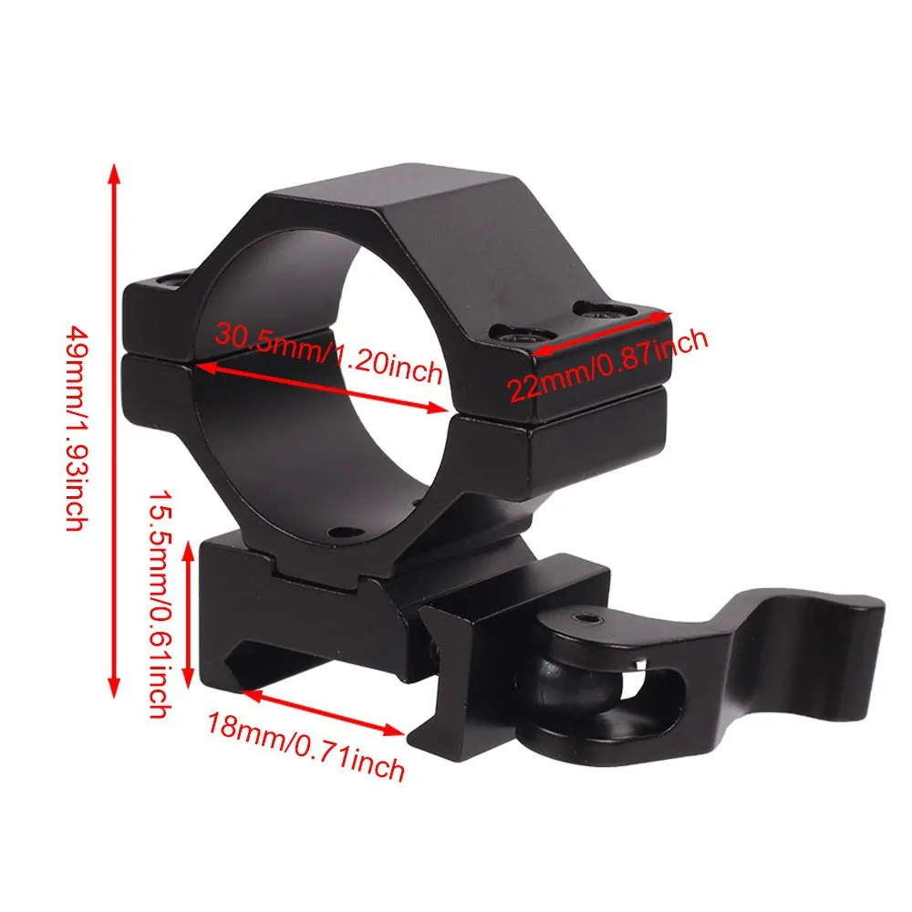 Soporte QD para linterna táctica con adaptador a riel Picatinny - imagen 3