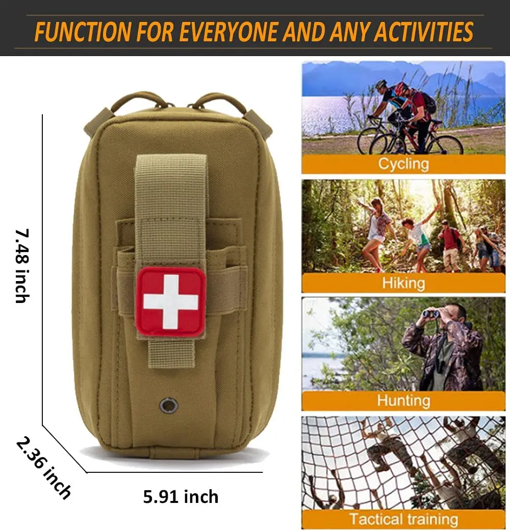 50611s 10 Uds IFAK bolsa táctica Molle botiquín de primeros auxilios de supervivencia para rescate de emergencia Camping al aire libre deportes de senderismo portátil - imagen 5