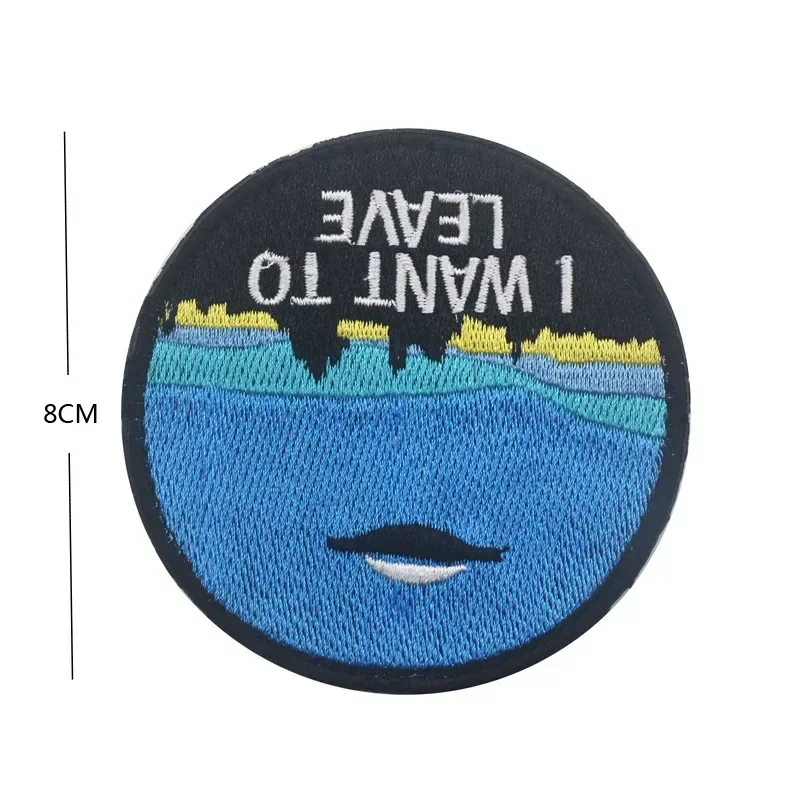 Pegatina de mochila espacial, parche bordado azul, sujetador de gancho y bucle, insignia de decoración para ropa, Parche de astronauta - imagen 3