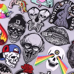 Parche termoadhesivo calavera máscara de gas táctico rockero