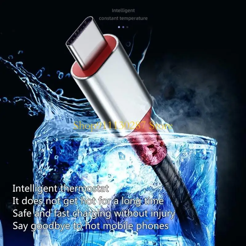 J1HC 66W 5A Tipo carga rápida C Cable U USB CAR Spring USB C Línea transferencia datos cable Collied para accesorios - imagen 4