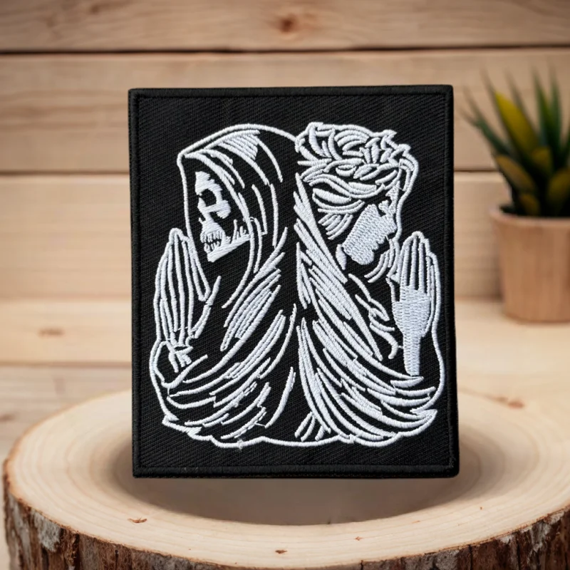 Parche bordado de Ángel y diablo, chaleco táctico, insignia de moral con gancho y bucle, pegatinas decorativas para mochila, parches para brazalete para ropa - imagen 4