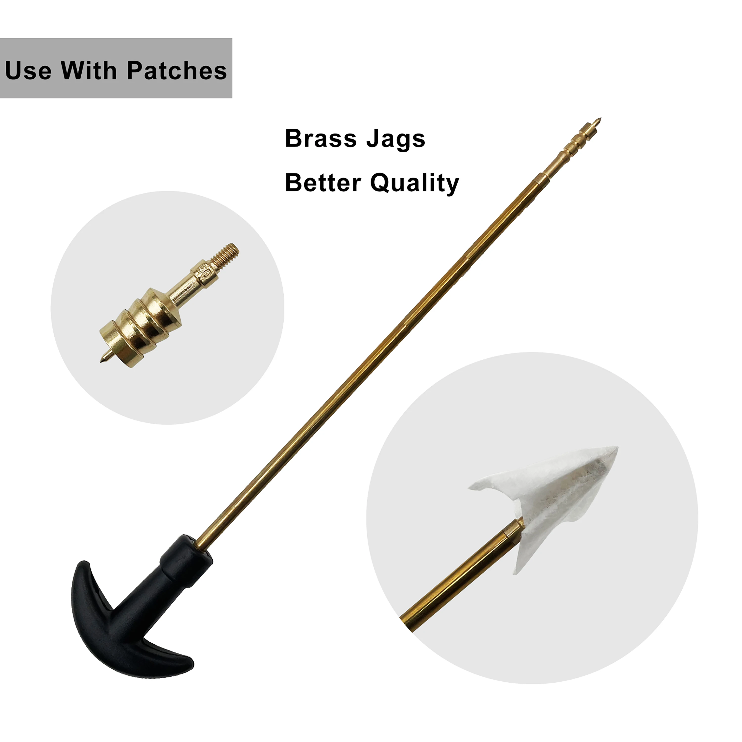 2 uds limpieza de latón Jag 8/32 rosca 7,62mm/.22/.243/.40/.45/.30 soporte de parche de limpieza de pistola de latón mantenimiento de pistola de Rifle - imagen 5