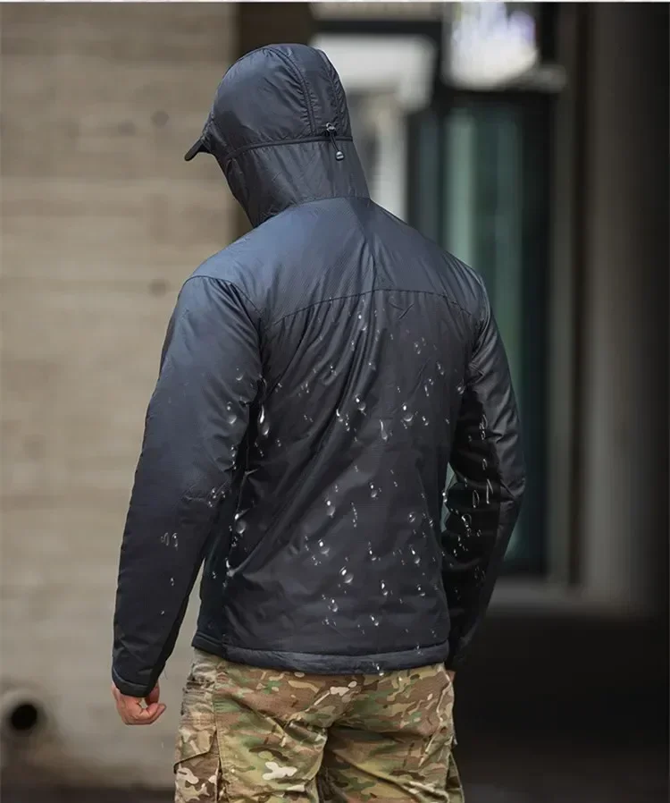 Chaqueta de invierno a prueba de viento, ropa cálida, ultraligera, impermeable, con capucha, forro, abrigo cortavientos para deportes al aire libre - imagen 4