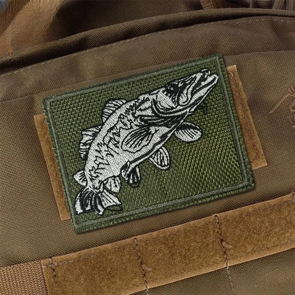 Parches tácticos de pesca, parche bordado con gancho y bucle fantasma, insignia de moral del ejército militar, brazalete, pegatinas para mochila - imagen 2