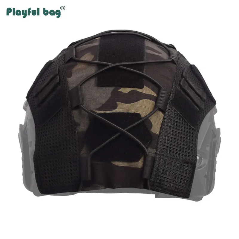 Ropa de camuflaje táctico para casco rápido Airsoft Paintball, cubierta de casco para ciclismo al aire libre, accesorios de caza, AQB160 - imagen 4