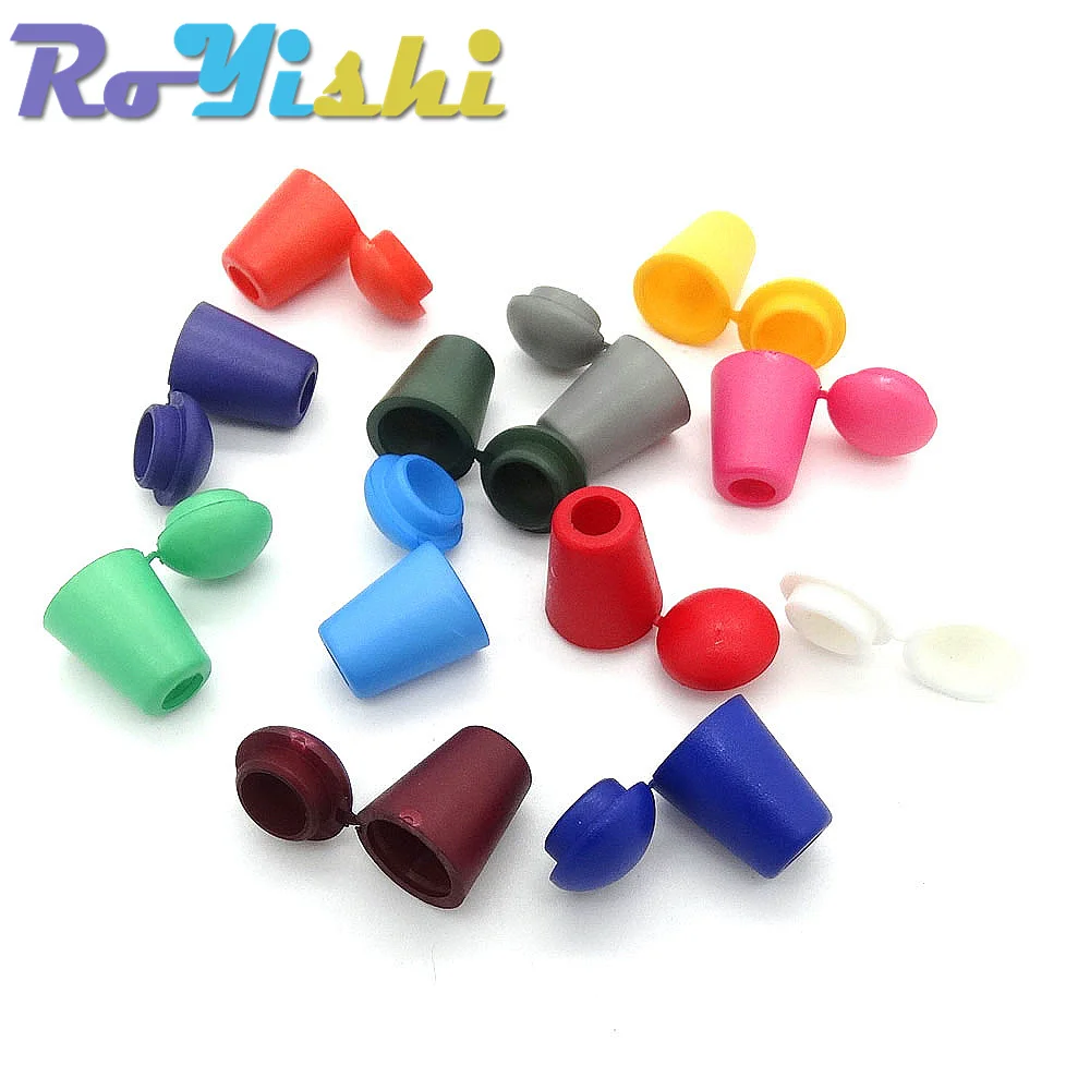 12 unids/pack de extremos de cordón coloridos, tapón de campana con cerradura de tapa, Clip de palanca de plástico para bolsa de ropa Paracord, calzado deportivo - imagen 4