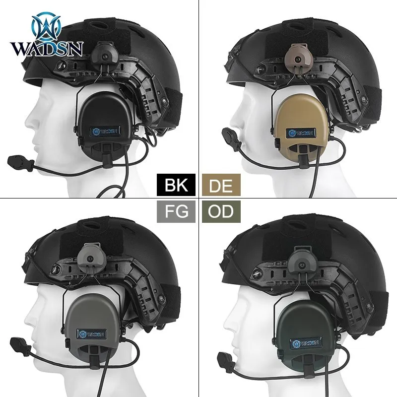 Wadsn Sordin auriculares con casco rápido soporte de riel para auriculares Airsoft tiro auriculares reducción de ruido protección auditiva - imagen 2