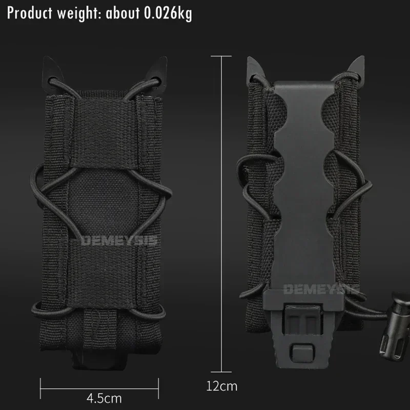 Bolsa táctica para revistas de 9mm, soporte rápido para pistola, para cinturón, Molle, fundas de caza, 2 uds. - imagen 5