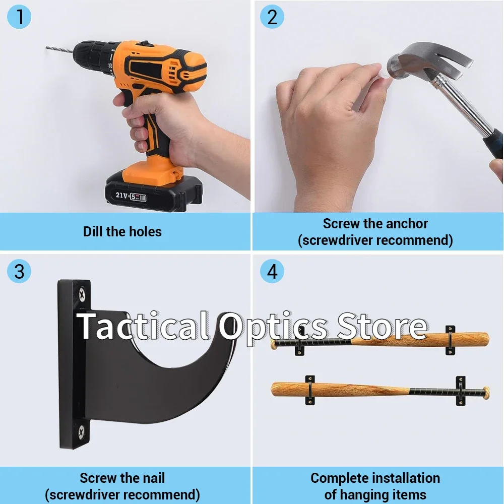 Soporte de exhibición de pistola montado en la pared, estante de almacenamiento para escopetas Airsoft, gancho de suspensión acrílico para soporte de armas, soporte para espada de arco - imagen 5