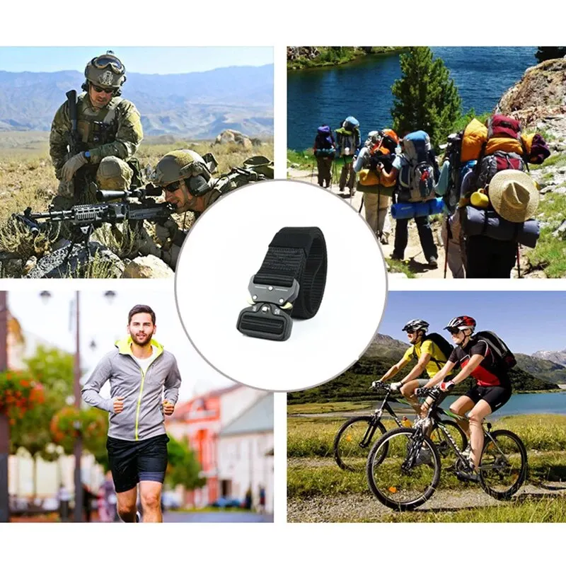 Cinturón táctico ajustable para hombre con hebilla metálica - imagen 4