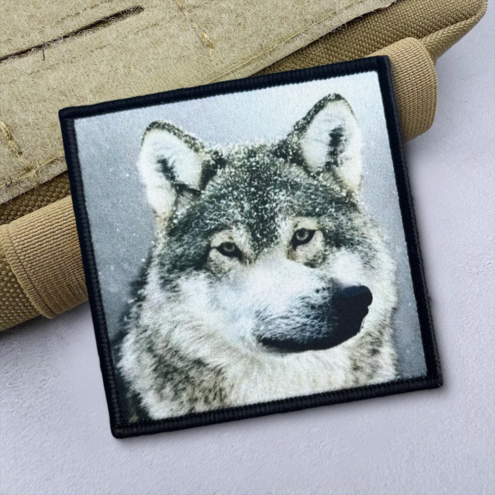 Parches tácticos de lobo para ropa, divertido cierre de gancho y bucle, insignia de moral militar Chevron, brazalete, mochila, pegatinas decorativas - imagen 3