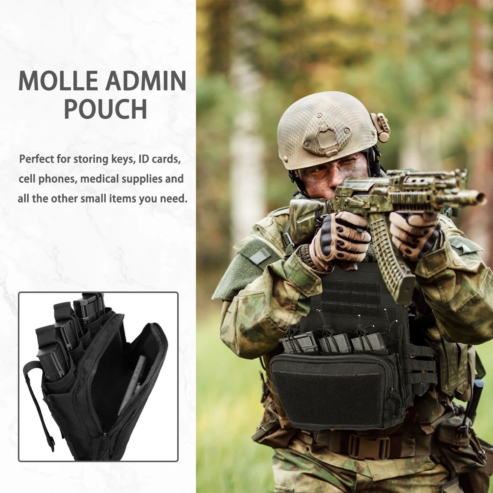 Bolsas Triple Mag.223/5,56mm 7,62mm bolsa para revistas de Rifle para cargadores tácticos M4 M16 soporte Molle administrador bolsa EDC organizador - imagen 5