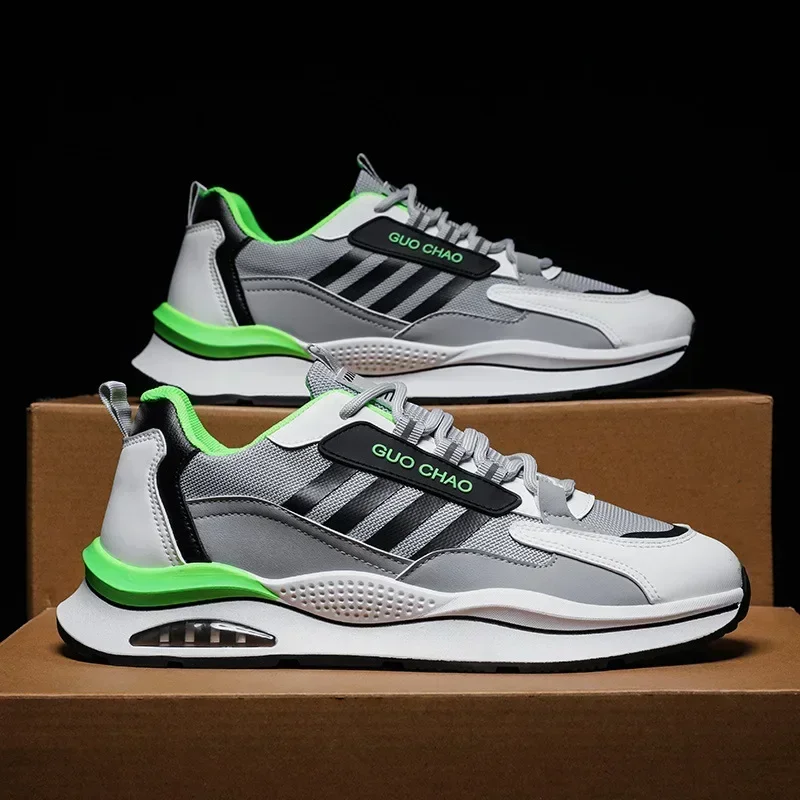 Nuevos zapatos deportivos informales para papá, zapatos de malla con plataforma para hombre, zapatillas de deporte a la moda para hombre, zapatillas de deporte para hombre - imagen 2