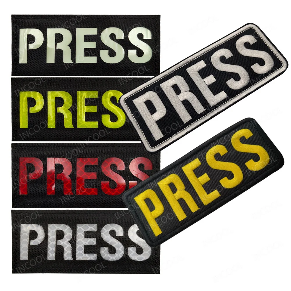 PRESS MEDIA INSTRUCTOR Doctor enfermera IR infrarrojo reflectante que brilla en la oscuridad parches apliques insignia bordada - imagen 2