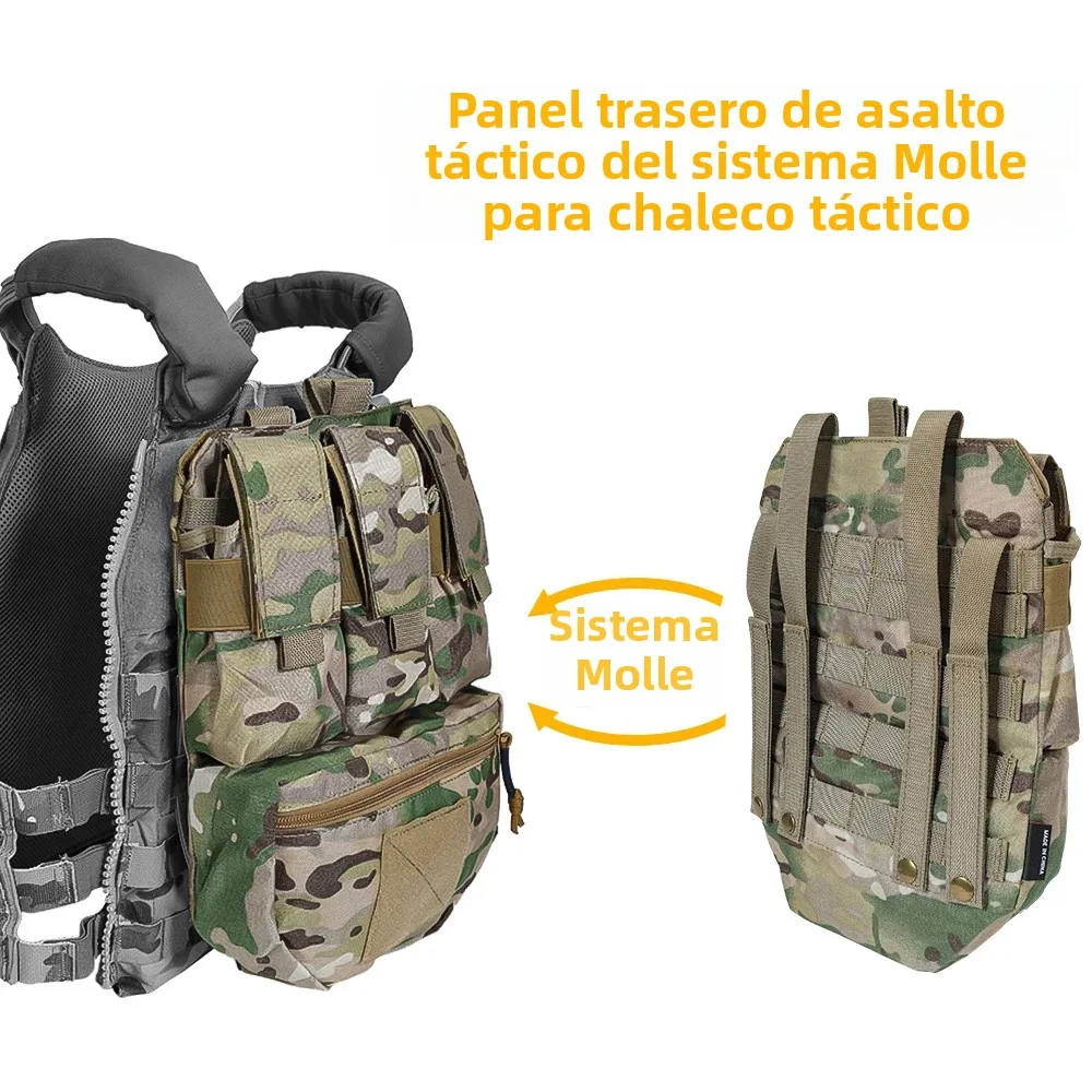 SINAIRSOFT-Bolsa de Panel trasero de asalto táctico, bolsa portadora de placa de munición MOLLE para caza, chaleco Airsoft, accesorios portadores de placa - imagen 4