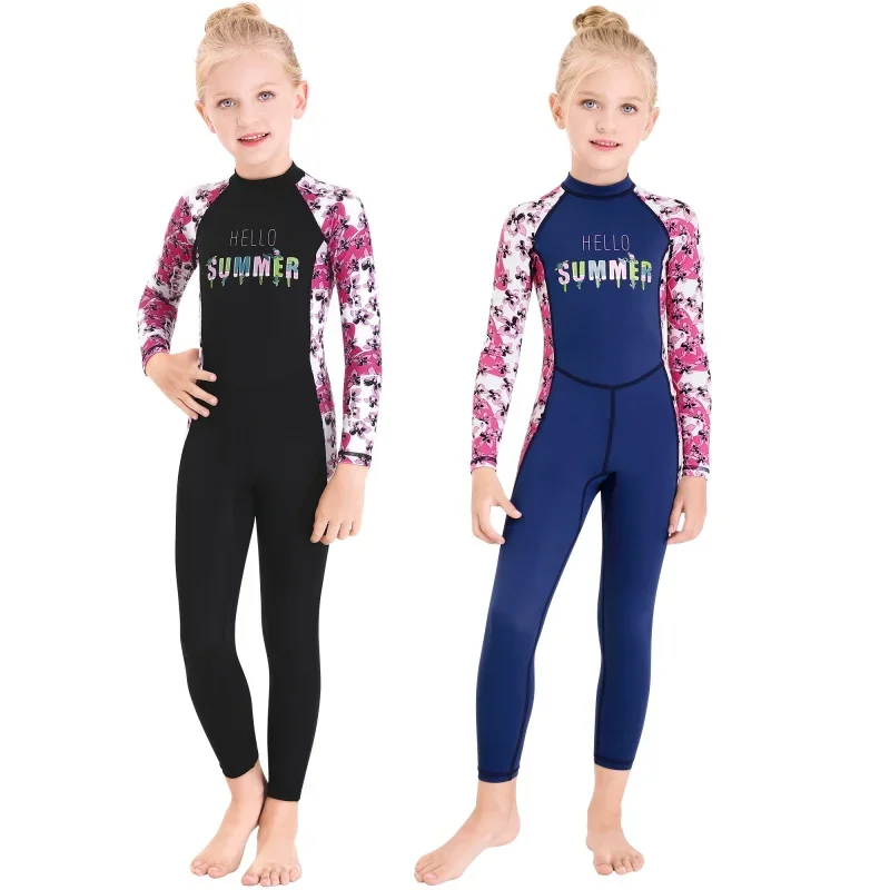 Nuevo Traje de buceo para niños, trajes de neopreno con protección UV, traje de baño de una pieza de manga larga con protección UV para mantener el calor - imagen 5