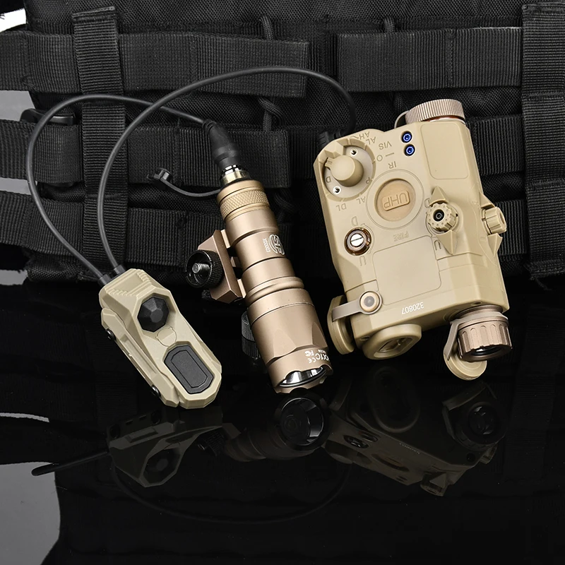 WADSN-linterna láser táctica PEQ-15 PEQ15, rojo y verde, M300, M600, SF, luz de explorador Surefir, AXON, interruptor Dual, conjunto combinado compatible con riel de 20mm - imagen 4