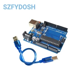 Arduino UNO R3 oficial: placa ATmega328P y ATmega16U2 con cable USB