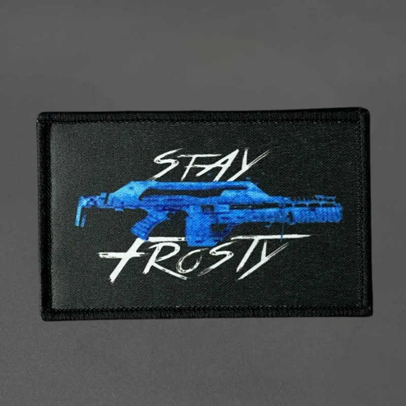 Parche con estampado de Alien Stay Frosty, chaleco táctico, sombreros con gancho y bucle, insignia de moral, mochila, pegatina decorativa, parches para brazalete para ropa - imagen 2