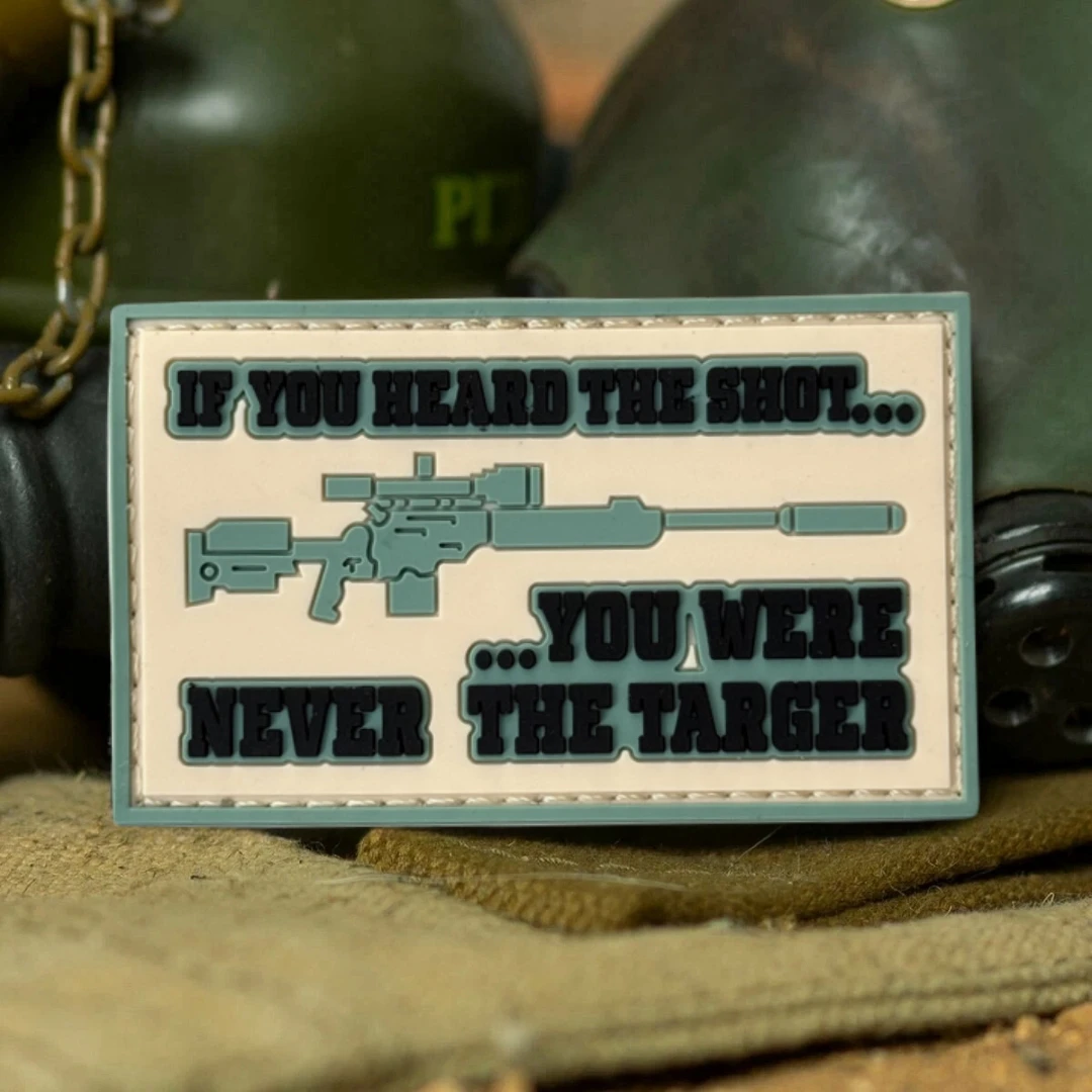 Parche táctico PVC francotirador con frase If you heard the shot - imagen 4