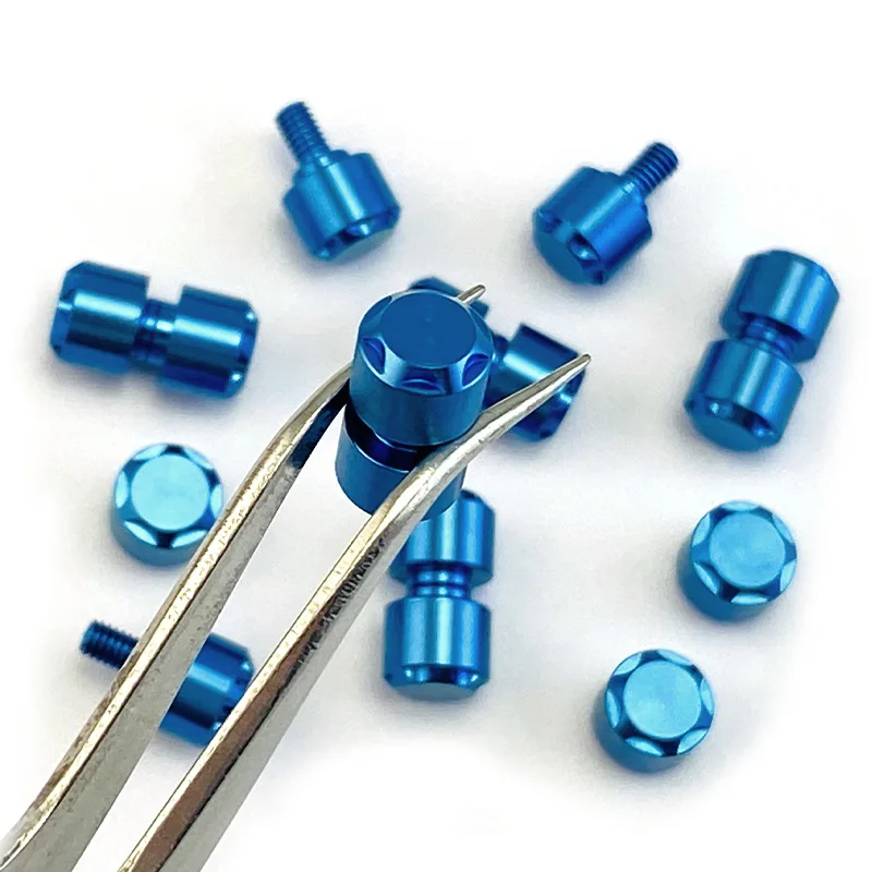 Cuchillo plegable de aleación de titanio con agujero de 4MM, 5 colores, botón pulsador, tornillo, remache, accesorios para hacer uñas DIY - imagen 5