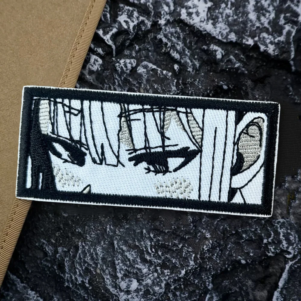 Parches de Meme de ojo de niña de Anime Waifu, parche bordado con gancho y bucle, brazalete moral, insignia de moral del ejército militar, pegatinas tácticas para mochila - imagen 5