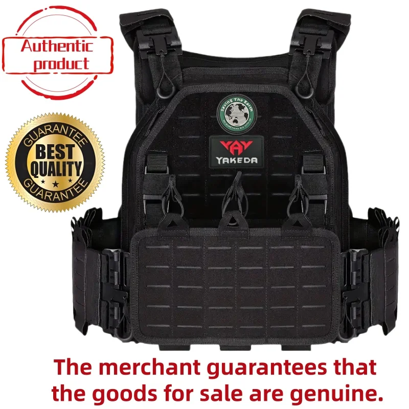 Chaleco táctico YAKEDA 6094, chaleco de transporte de engranaje negro de caza al aire libre con corte láser ligero desmontable rápido de nailon 1000D de alta calidad - imagen 2